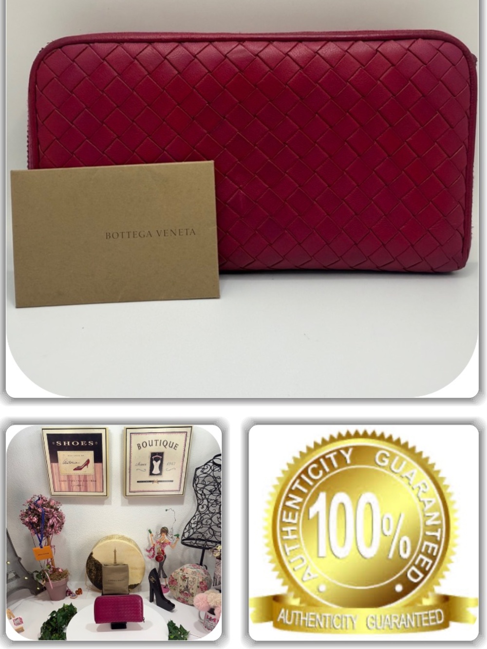 REGAL BOTTEGA VENETA PINK LEATHER WALLET!